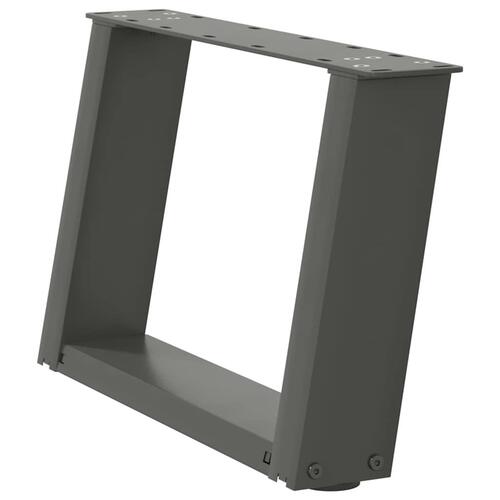 Sofabordben U-formet 2 stk. 40x(30-31) cm stål antracitgrå