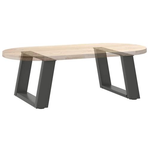 Sofabordben U-formet 2 stk. 40x(30-31) cm stål antracitgrå