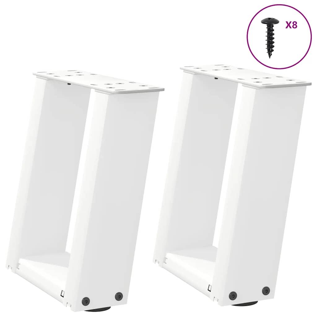 Sofabordben U-formet 2 stk. 30x(30-31) cm stål hvid