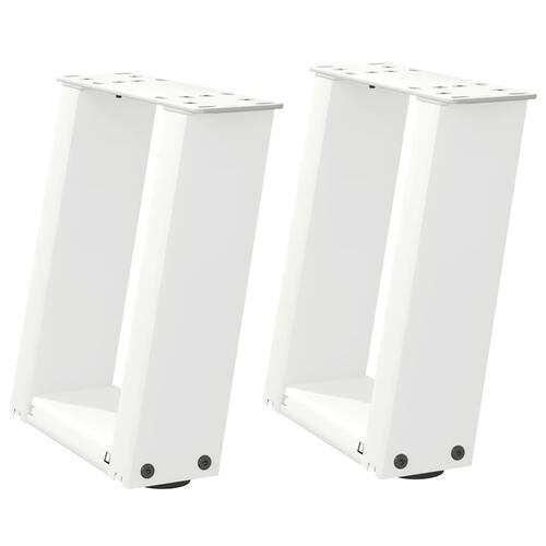 Sofabordben U-formet 2 stk. 30x(30-31) cm stål hvid