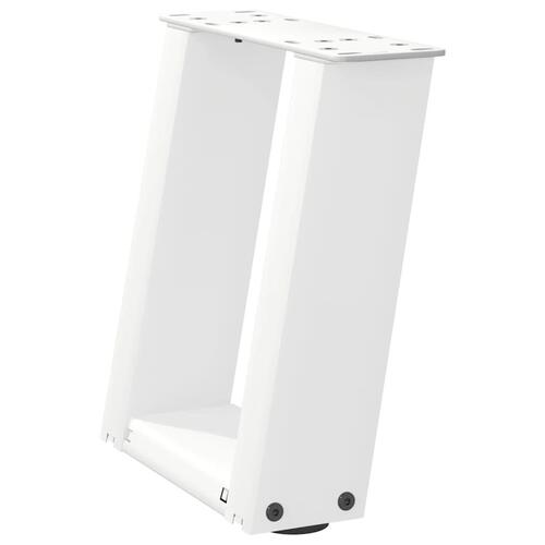 Sofabordben U-formet 2 stk. 30x(30-31) cm stål hvid