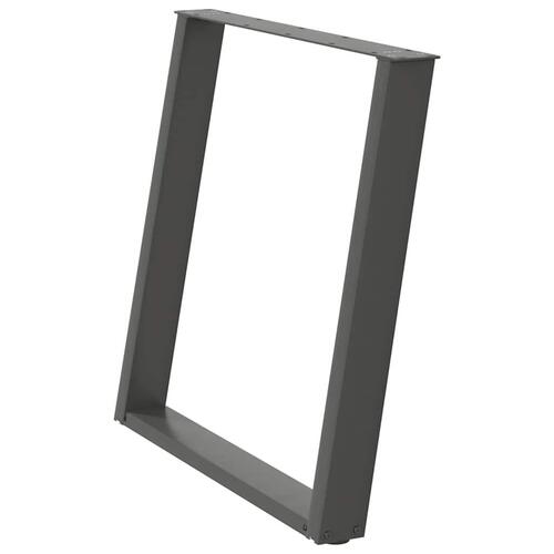 Spisebordsben U-formet 2 stk. 70x(72-73) cm stål antracitgrå