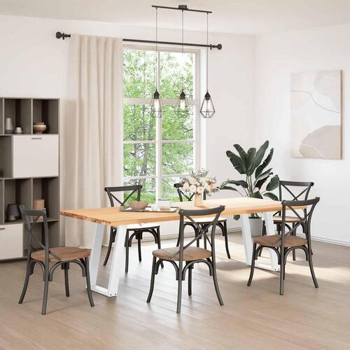 Spisebordsben U-formet 2 stk. 60x(72-73) cm stål hvid