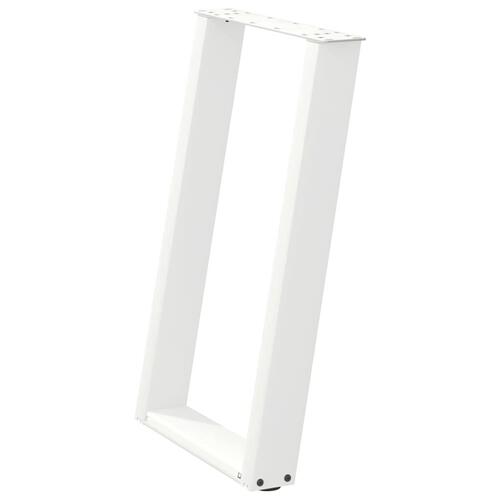 Spisebordsben U-formet 2 stk. 60x(72-73) cm stål hvid