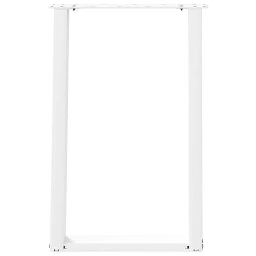 Spisebordsben U-formet 2 stk. 60x(72-73) cm stål hvid