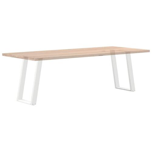 Spisebordsben U-formet 2 stk. 60x(72-73) cm stål hvid