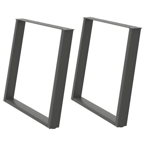 Spisebordsben T-formet 2 stk. 100x(72-73) cm stål antracitgrå