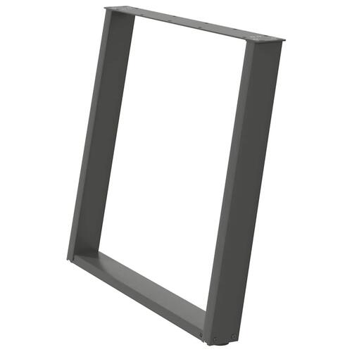 Spisebordsben T-formet 2 stk. 100x(72-73) cm stål antracitgrå