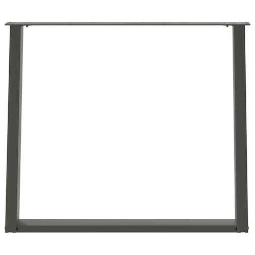 Spisebordsben T-formet 2 stk. 100x(72-73) cm stål antracitgrå