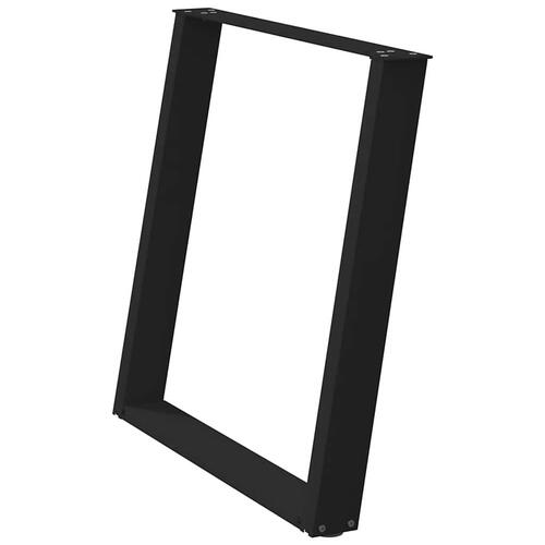 Spisebordsben U-formet 2 stk sort 80x(72-73) cm stål