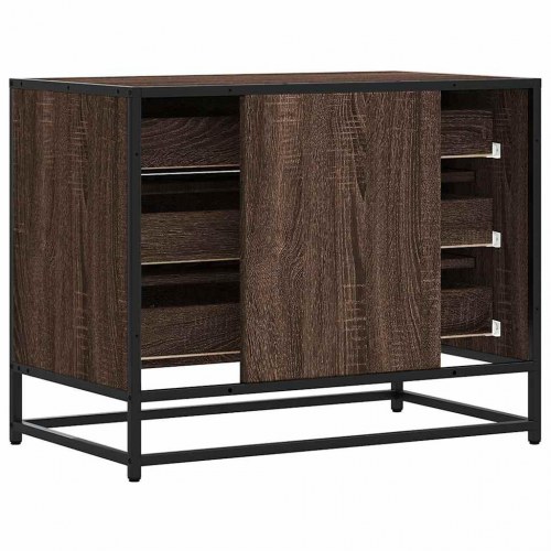 Kommode med 3 skuffer 70 x 41 x 56 cm - brun egetræsfarve
