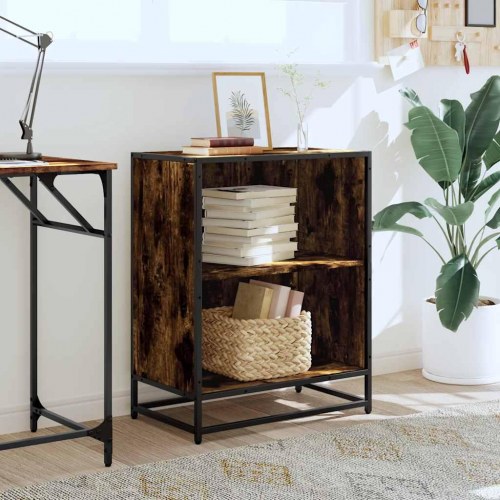 Bogreol 60x35x76 cm konstrueret træ røget egetræ