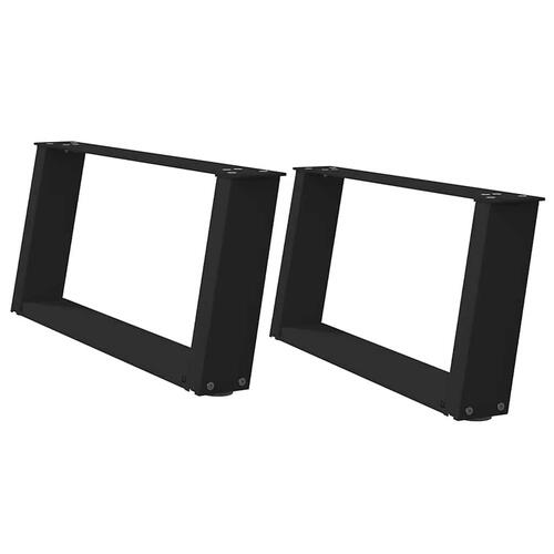 Sofabordben U-formet 2 stk. 60x(30-31) cm stål sort
