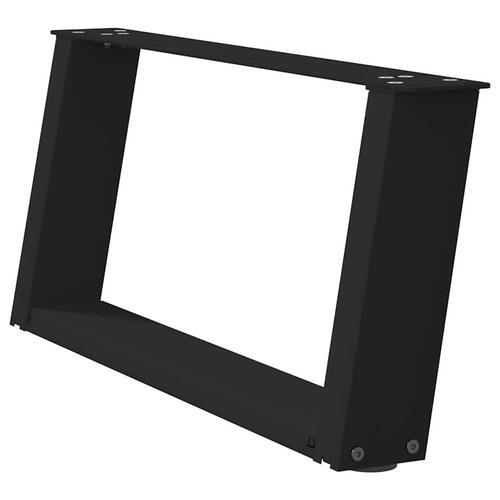 Sofabordben U-formet 2 stk. 60x(30-31) cm stål sort