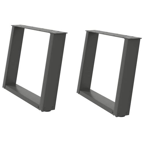 Sofabordben U-formet 2 stk. 70x(42-43) cm stål antracitgrå