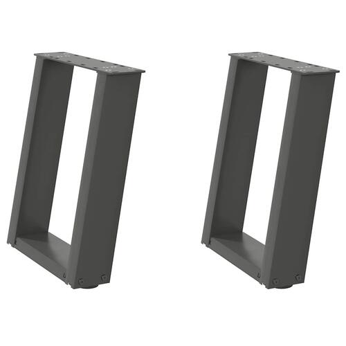 Sofabordben U-formet 2 stk. 38x(42-43) cm stål antracitgrå