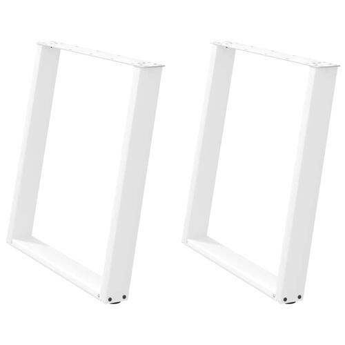 Spisebordsben U-formet 2 stk. 80x(72-73) cm stål hvid