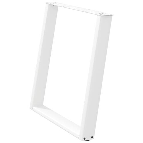 Spisebordsben U-formet 2 stk. 80x(72-73) cm stål hvid