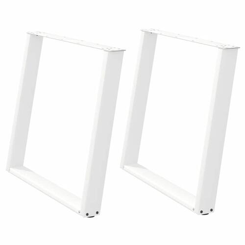 Spisebordsben U-formet 2 stk. 100x(72-73) cm stål hvid