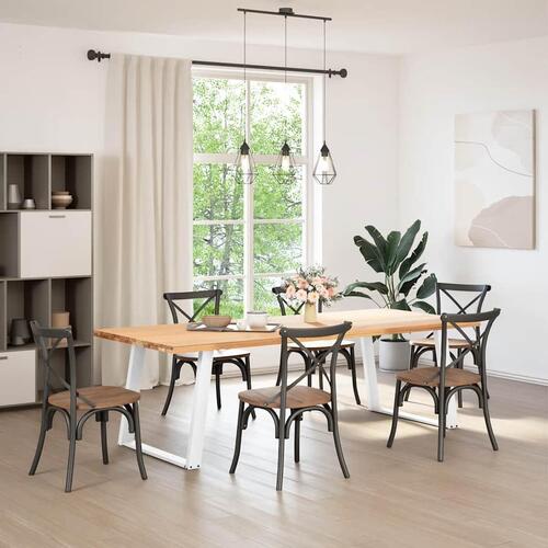 Spisebordsben U-formet 2 stk. 100x(72-73) cm stål hvid