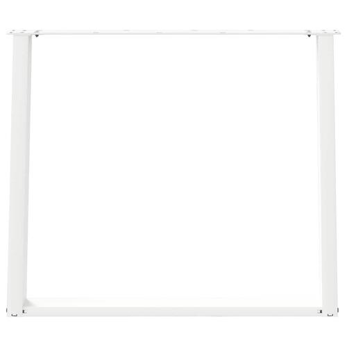 Spisebordsben U-formet 2 stk. 100x(72-73) cm stål hvid