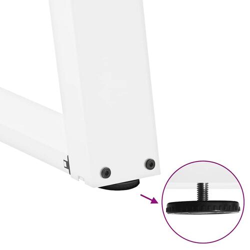 Spisebordsben U-formet 2 stk. 100x(72-73) cm stål hvid