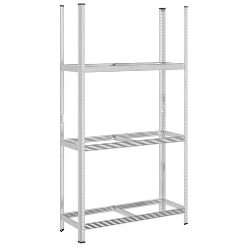3-lags dækhylde 110x40x200 cm stål sølvfarvet
