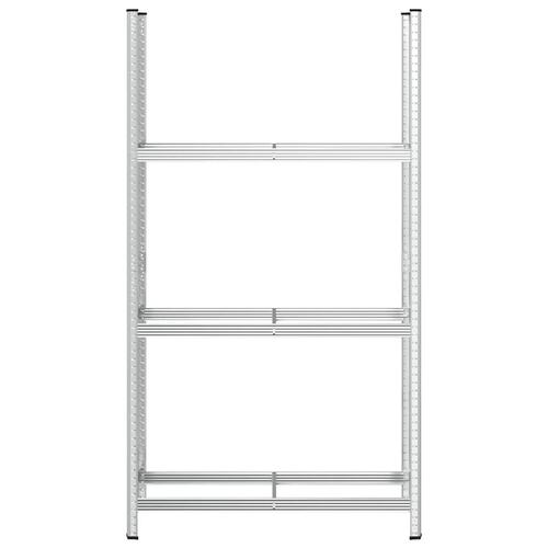 3-lags dækhylde 110x40x200 cm stål sølvfarvet