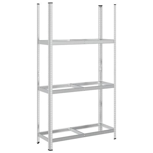 3-lags dækhylde 110x40x200 cm stål sølvfarvet