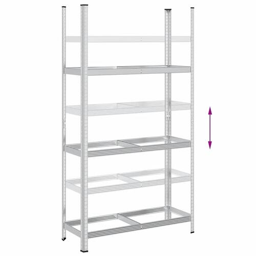 3-lags dækhylde 110x40x200 cm stål sølvfarvet