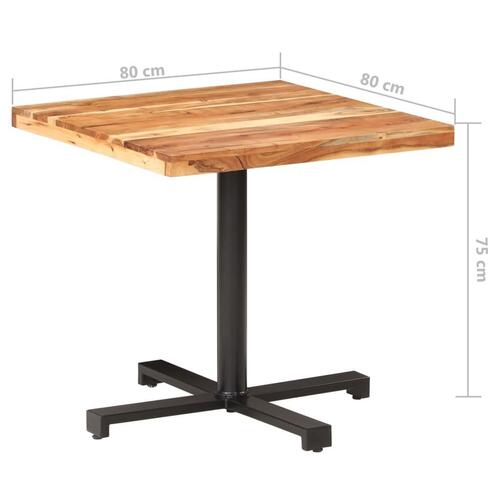 Bistrobord 80x80x75 cm firkantet massivt akacietræ