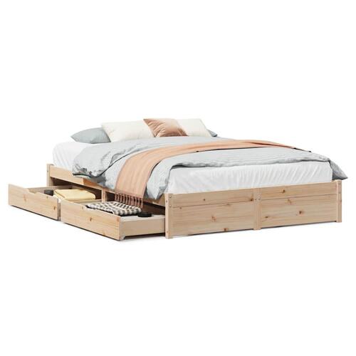 Sengeramme uden madras 140x190 cm massivt fyrretræ