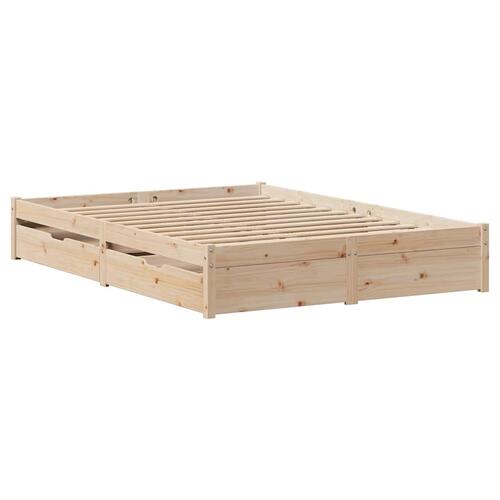 Sengeramme uden madras 140x190 cm massivt fyrretræ