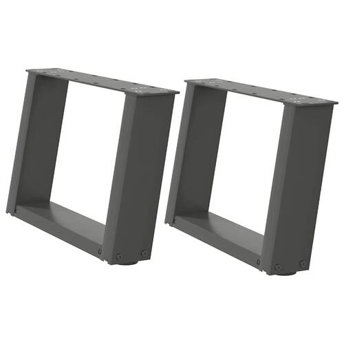 Sofabordben U-formet 2 stk. 50x(30-31) cm stål antracitgrå