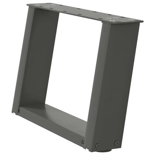 Sofabordben U-formet 2 stk. 50x(30-31) cm stål antracitgrå