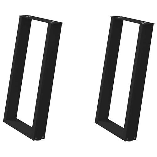 Spisebordsben U-formet 2 stk. 50x(72-73) cm stål sort