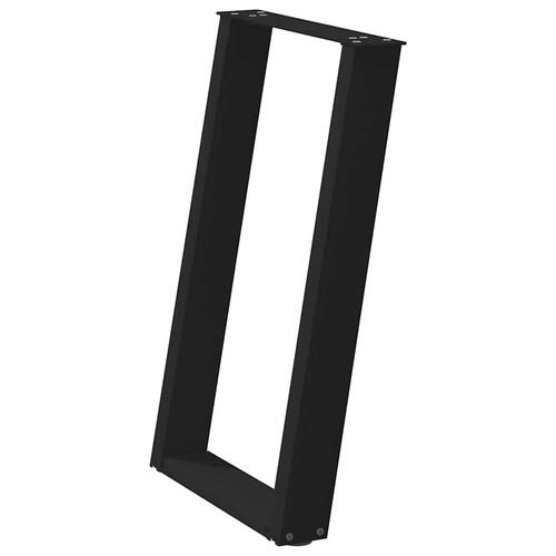Spisebordsben U-formet 2 stk. 50x(72-73) cm stål sort