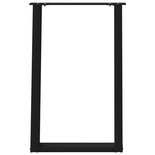 Spisebordsben U-formet 2 stk. 50x(72-73) cm stål sort