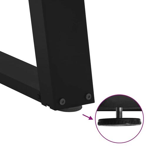 Spisebordsben U-formet 2 stk. 50x(72-73) cm stål sort
