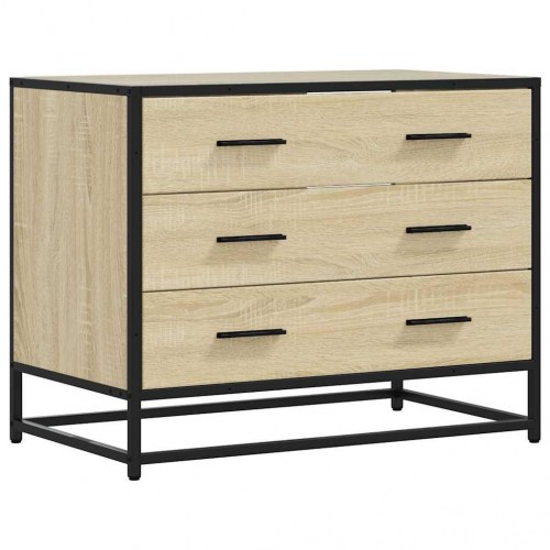 Kommode med 3 skuffer 70 x 41 x 56 cm - sonoma-eg