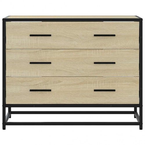 Kommode med 3 skuffer 70 x 41 x 56 cm - sonoma-eg