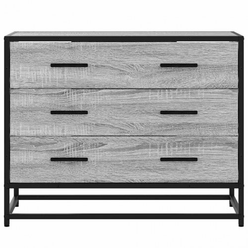 Kommode med 3 skuffer 70 x 41 x 56 cm - grå sonoma-eg