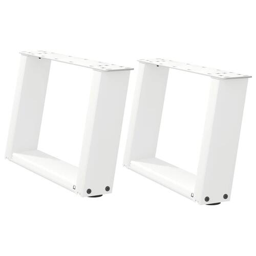 Sofabordben U-formet 2 stk. 50x(30-31) cm stål hvid