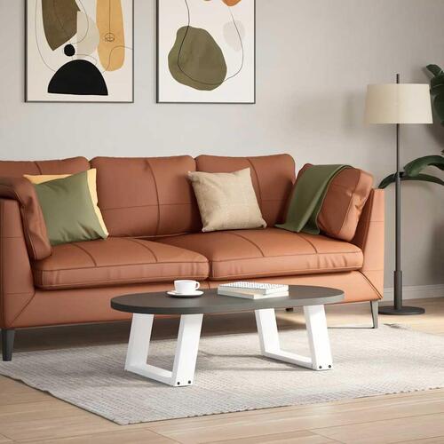 Sofabordben U-formet 2 stk. 50x(30-31) cm stål hvid
