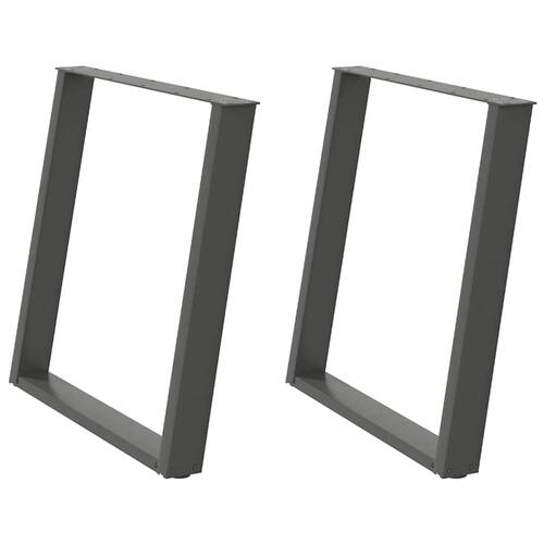 Spisebordsben U-formet 2 stk. 80x(72-73) cm stål antracitgrå