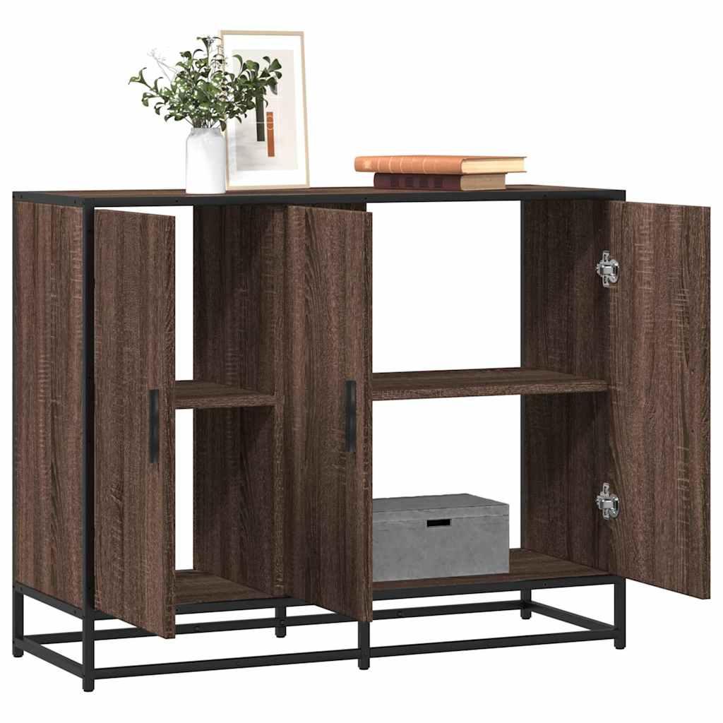 Skænk 94X35X76 Cm Konstrueret Træ Etræsfarve - Brun eg
