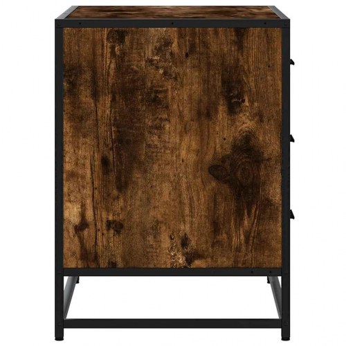 Kommode med 3 skuffer 70 x 41 x 56 cm - røget egetræsfarve