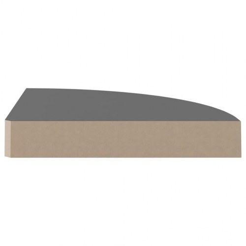 Hjørnehylder - 4 stk. 25×25×3,8 cm i MDF, grå højglans