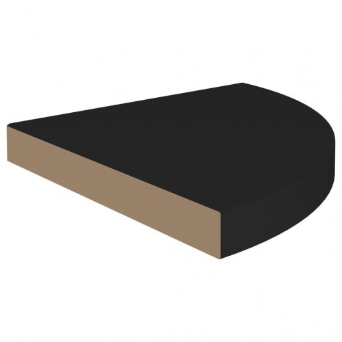 Hjørnehylder 4 stk. 35 x 35 x 3,8 cm - MDF, sort