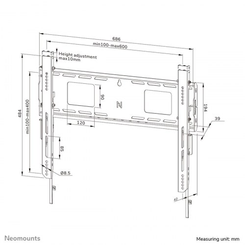 Neomounts WL30-750BL16 fast TV-vægbeslag 42-86″, sort